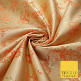 Double Flower Bouquet Design Chinese Brocade Satin Embroidered Dress Fabric 44"