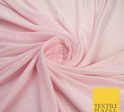 10 COLOURS - Soft Plain Velvet Velour Fabric Stretch Spandex Material - 65"