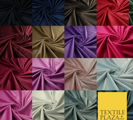 17 COLOURS - LUXURY Plush Plain Stretch Velvet Velour Fabric Material Craft 59"