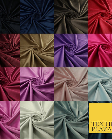 17 COLOURS - LUXURY Plush Plain Stretch Velvet Velour Fabric Material Craft 59"