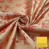 Double Flower Bouquet Design Chinese Brocade Satin Embroidered Dress Fabric 44"