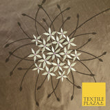 8 COLOURS - Fryetts Luxury Oversized Dandelion Embroidered 100% PURE SILK Fabric