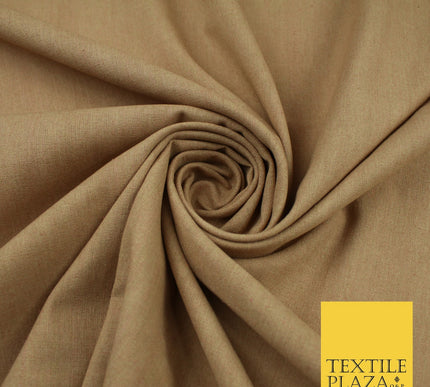 OVER 20 COLOURS - Plain Soft LINEN LOOK 100% Polyester Fabric Dress Craft 54"