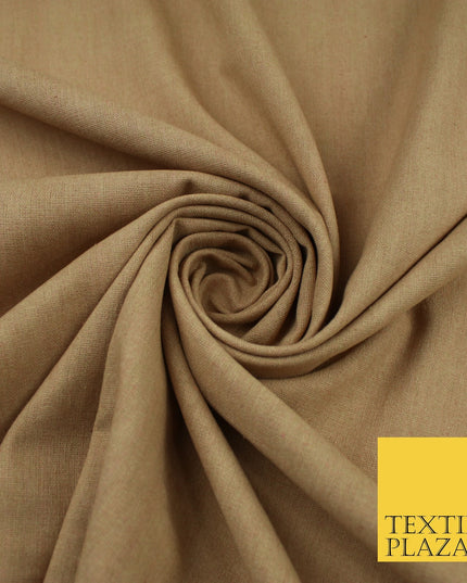 OVER 20 COLOURS - Plain Soft LINEN LOOK 100% Polyester Fabric Dress Craft 54"