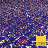 Paisley Swirl Design Embroidered Faux Taffeta Silk Dress Fabric Upholstery 42"