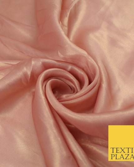 36 COLOURS - Fine Silky Metallic Foil Shimmer Satin Georgette Dress Fabric Drape