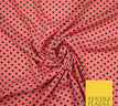 Coral Peach Pink and Black Spotted Dotted 2713 / 1 Metre