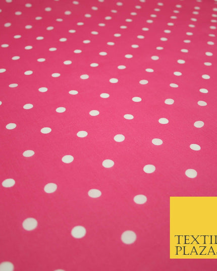 1CM Spotted Polka Dot Printed Poly Cotton Fabric Polycotton Craft Mask 6 COLOURS