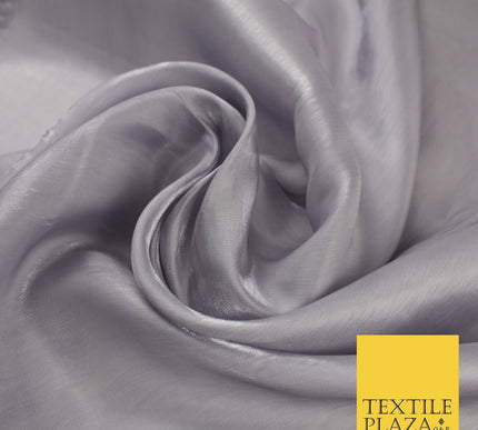8 COLOURS Soft Glazed Shimmer Sheer Woven Polyester Satin Organza Feel Fabric