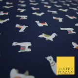 Llama Alpaca Drama Floating Wildlife Printed Poly Cotton Fabric Polycotton Craft