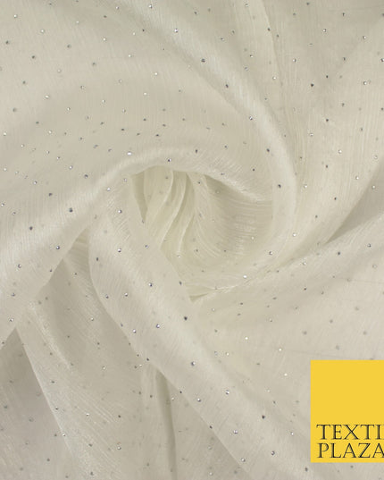 13 COLOURS Premium Dew Drop Crush Organza Bridal Wedding Dance Dress Fabric 57"