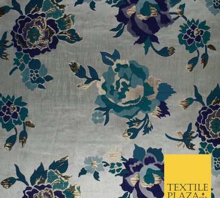 Luxury Gold Floral Ornate Vine Textured Brocade Dress Fabric Metallic 59" Wide