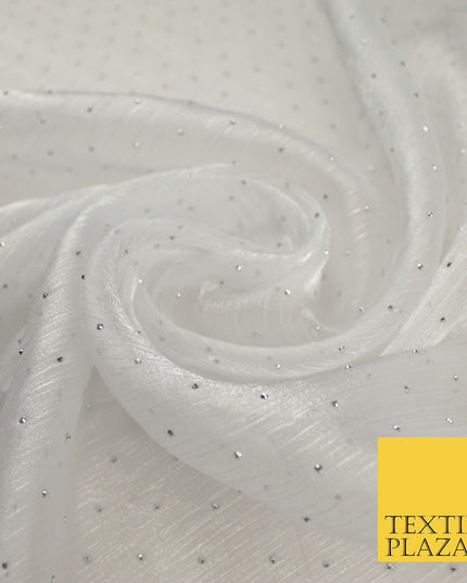 13 COLOURS Premium Dew Drop Crush Organza Bridal Wedding Dance Dress Fabric 57"