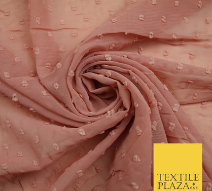 Over 20 COLOURS - Swiss Knot Dot Dobby Sheer Georgette Chiffon Dress Fabric 59"