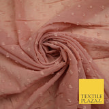 Over 20 COLOURS - Swiss Knot Dot Dobby Sheer Georgette Chiffon Dress Fabric 59"