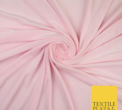10 COLOURS - Soft Plain Velvet Velour Fabric Stretch Spandex Material - 65"