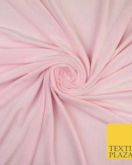 10 COLOURS - Soft Plain Velvet Velour Fabric Stretch Spandex Material - 65"
