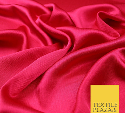 OVER 20 COLOURS - Premium Plain Dyed Yoryu Satin Crinkle Effect Dress Fabric 59″