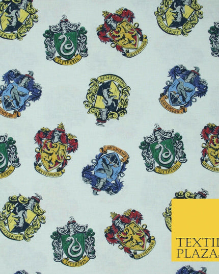 HARRY POTTER Hogwarts House Badges Emblems Print 100% Cotton Fabric 59" 5510
