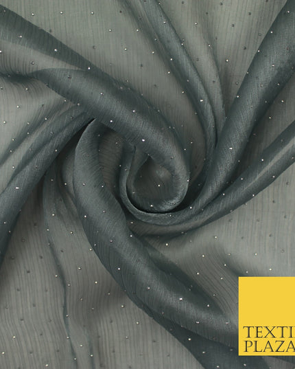 13 COLOURS Premium Dew Drop Crush Organza Bridal Wedding Dance Dress Fabric 57"