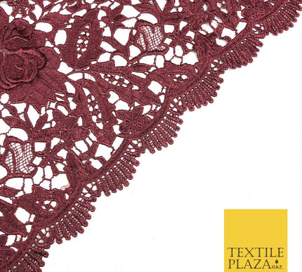 Luxury 3D Flower Appliqué Glitter Webbed Guipure Lace Dress Fabric Floral