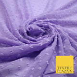 Over 20 COLOURS - Swiss Knot Dot Dobby Sheer Georgette Chiffon Dress Fabric 59"