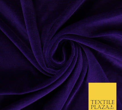10 COLOURS - Soft Plain Velvet Velour Fabric Stretch Spandex Material - 65"