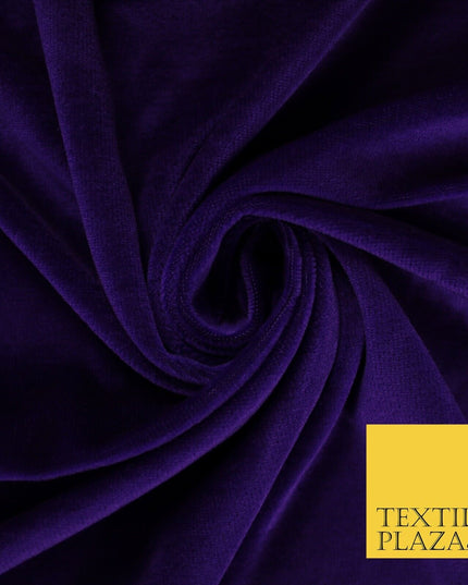 10 COLOURS - Soft Plain Velvet Velour Fabric Stretch Spandex Material - 65"