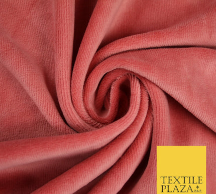 10 COLOURS - Soft Plain Velvet Velour Fabric Stretch Spandex Material - 65"