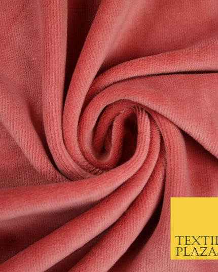 10 COLOURS - Soft Plain Velvet Velour Fabric Stretch Spandex Material - 65"