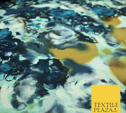 Mix Floral Animal Abstract Printed Fine Crepe Polyester Summer Dress Fabric 58"