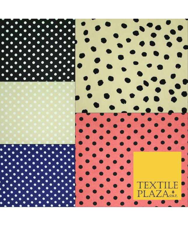 5mm Small Polka Dot Spot Printed Crepe Spotted Dotted Polyester Dress Fabric 58"