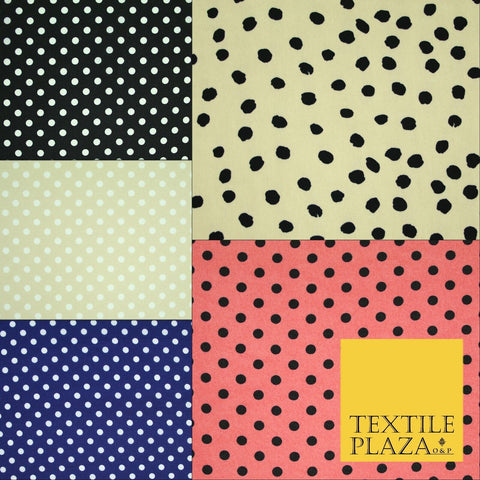 5mm Small Polka Dot Spot Printed Crepe Spotted Dotted Polyester Dress Fabric 58"