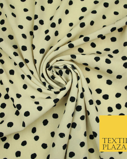 5mm Small Polka Dot Spot Printed Crepe Spotted Dotted Polyester Dress Fabric 58"
