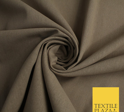 OVER 20 COLOURS - Plain Soft LINEN LOOK 100% Polyester Fabric Dress Craft 54"