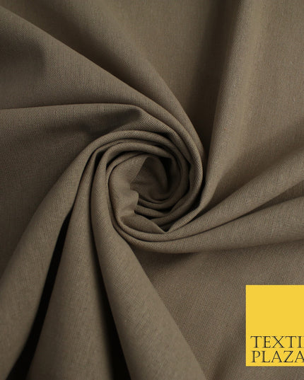 OVER 20 COLOURS - Plain Soft LINEN LOOK 100% Polyester Fabric Dress Craft 54"