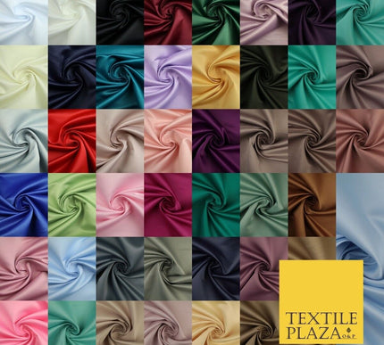 46 COLOURS Premium Plain Smooth Heavy Matt Duchess Bridal Satin Fabric Dress 60"
