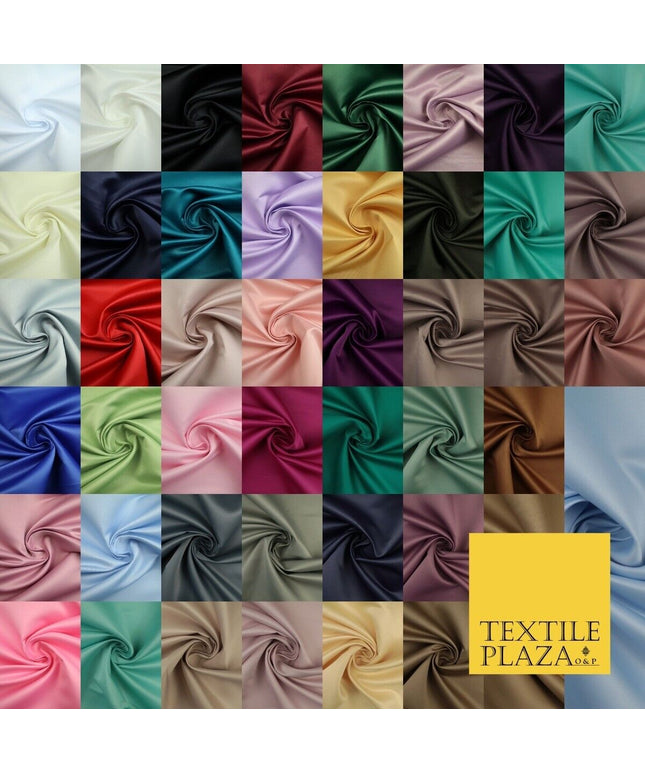 46 COLOURS Premium Plain Smooth Heavy Matt Duchess Bridal Satin Fabric Dress 60"