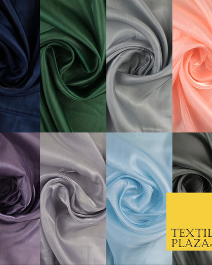 8 COLOURS Soft Glazed Shimmer Sheer Woven Polyester Satin Organza Feel Fabric