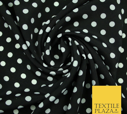 5mm Small Polka Dot Spot Printed Crepe Spotted Dotted Polyester Dress Fabric 58"