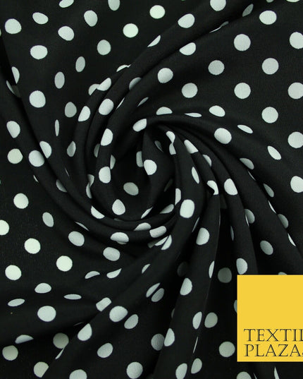 5mm Small Polka Dot Spot Printed Crepe Spotted Dotted Polyester Dress Fabric 58"
