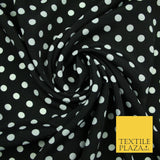 5mm Small Polka Dot Spot Printed Crepe Spotted Dotted Polyester Dress Fabric 58"