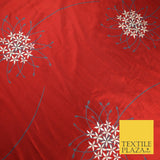 8 COLOURS - Fryetts Luxury Oversized Dandelion Embroidered 100% PURE SILK Fabric