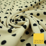 5mm Small Polka Dot Spot Printed Crepe Spotted Dotted Polyester Dress Fabric 58"