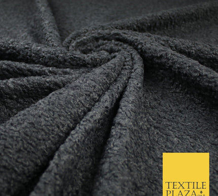 3 COLOURS - Premium Plain Textured Bouclé Sherpa Fur Fabric Material 57"