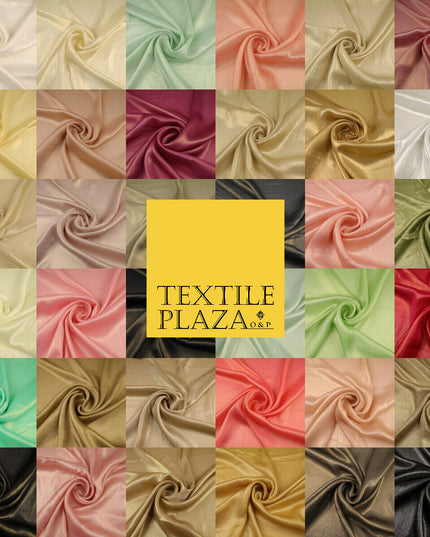 36 COLOURS - Fine Silky Metallic Foil Shimmer Satin Georgette Dress Fabric Drape