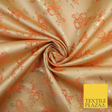 Double Flower Bouquet Design Chinese Brocade Satin Embroidered Dress Fabric 44"