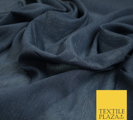 Silver Metallic Yoryu Chiffon Georgette Crinkle Dress Fabric 58″ OVER 20 COLOURS