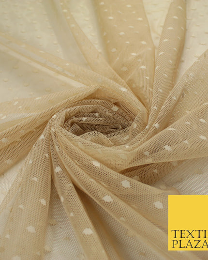 5 COL 4-Way Stretch 5mm Spot Polka Dot Dobby Mesh Net Tulle Dress Fabric60" Wide