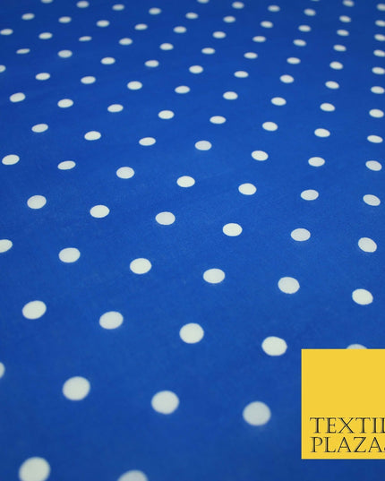 1CM Spotted Polka Dot Printed Poly Cotton Fabric Polycotton Craft Mask 6 COLOURS